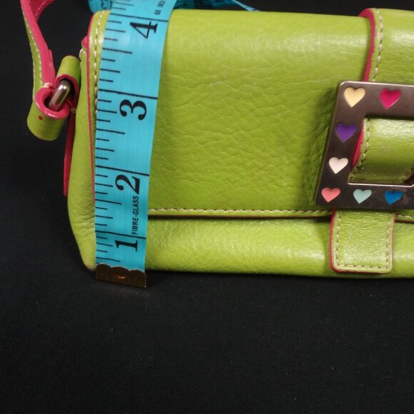 VINTAGE DOONEY & BOURKE LIME GREEN Y2K PURSE TOTE (PEN ON BACK C PICS) - Picture 14 of 15